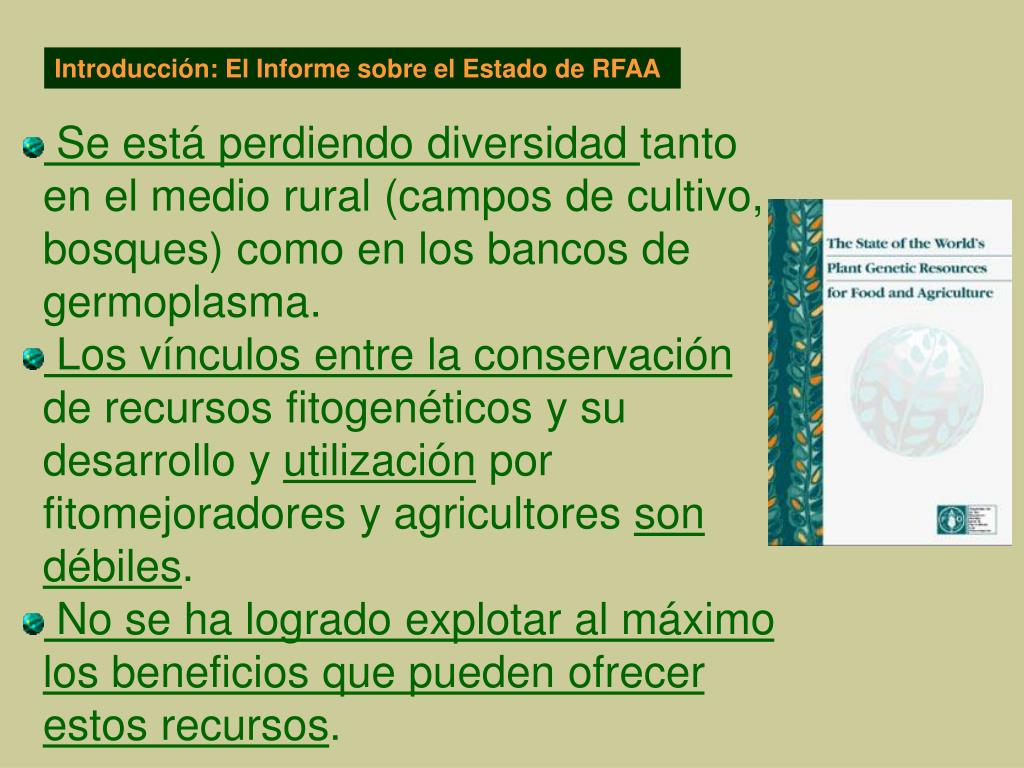 PPT - El Plan de Acción Mundial para la Conservación y la Utilización ...