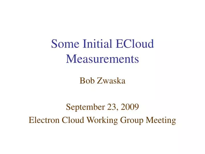 some initial ecloud measurements n.