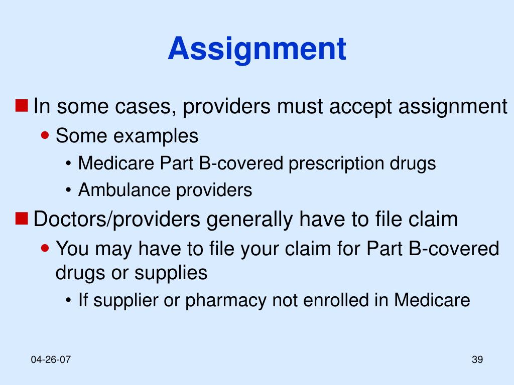 accept assignment medical definition
