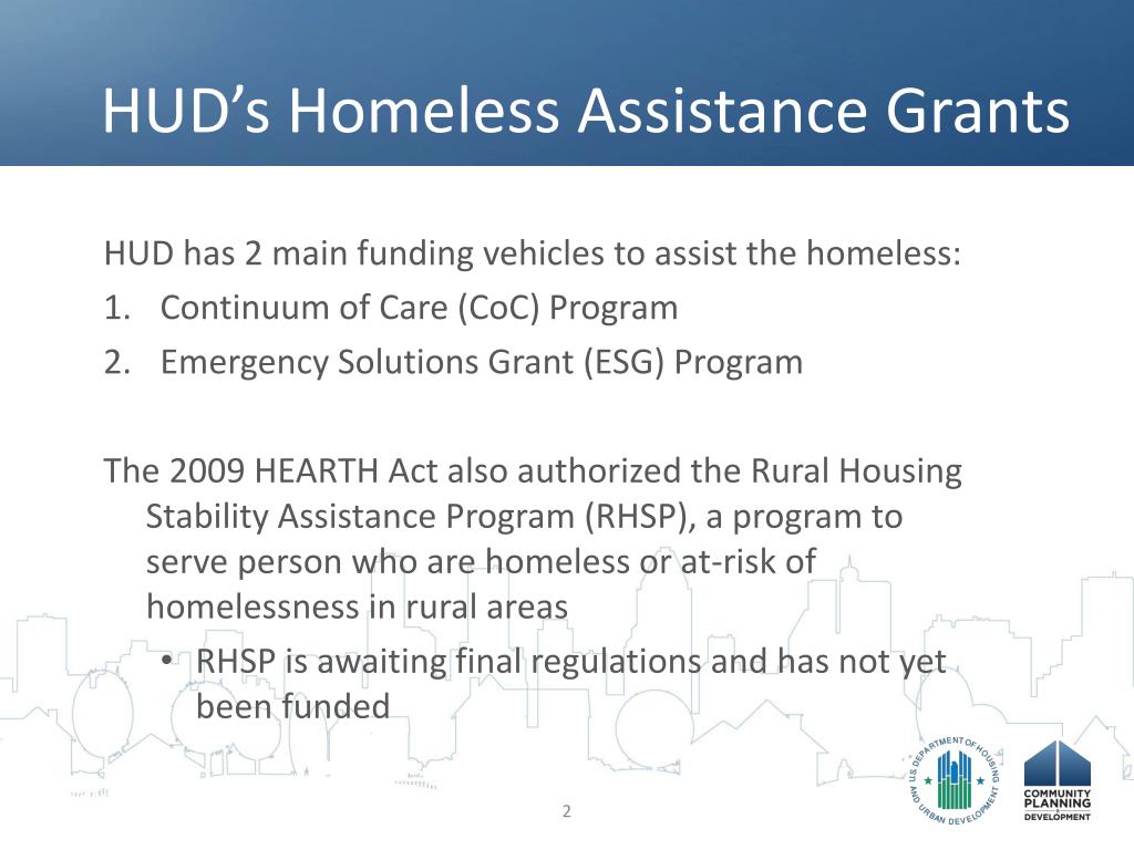 PPT HUD Homeless Assistance Grants Overview PowerPoint Presentation
