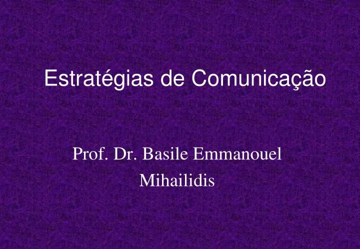 PPT Estratégias de Comunicação PowerPoint Presentation free download ID