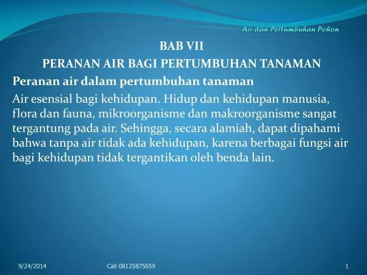 Ppt Air Dan Pertumbuhan Pohon Powerpoint Presentation