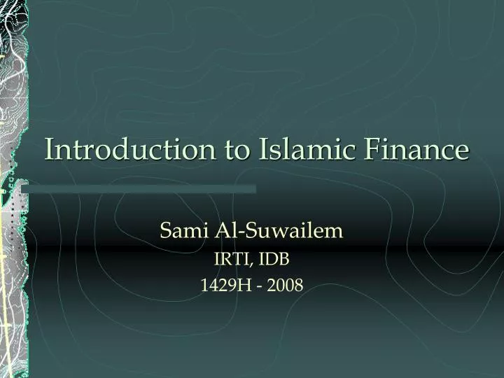 introduction to islamic finance n.