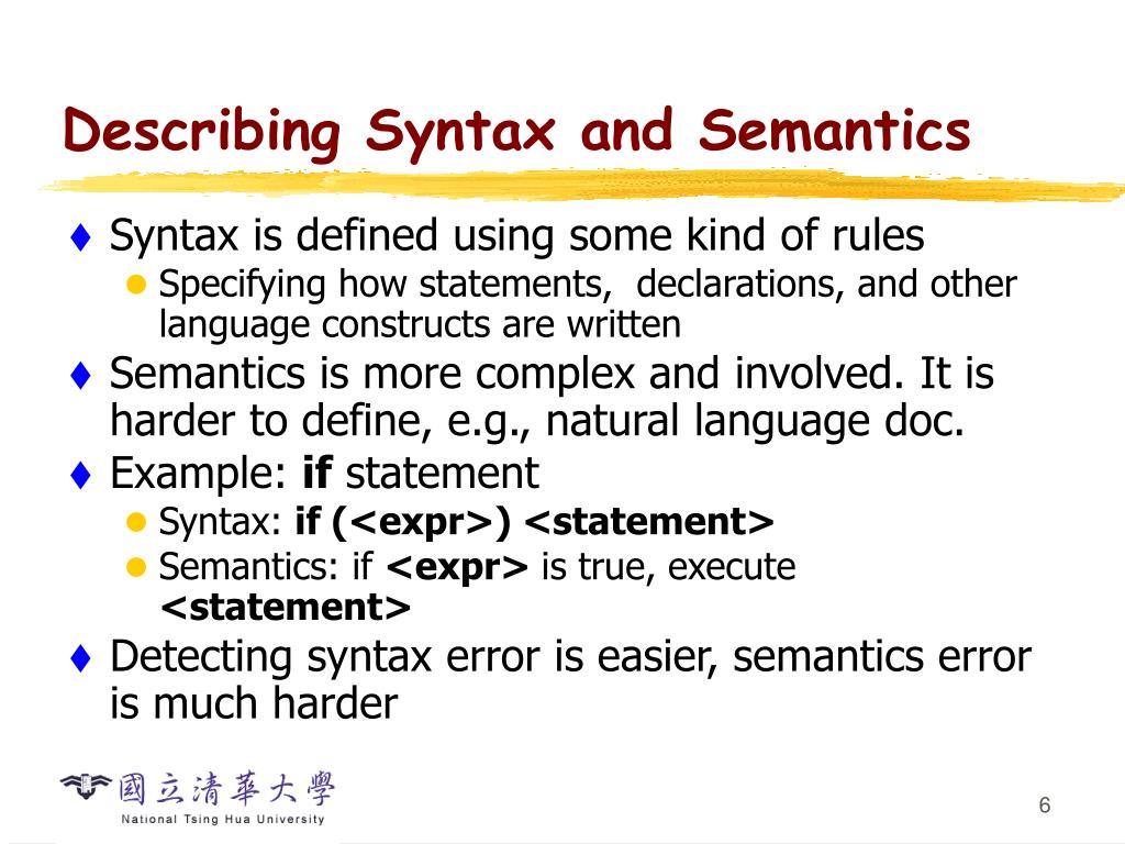 what does semantic rules examples