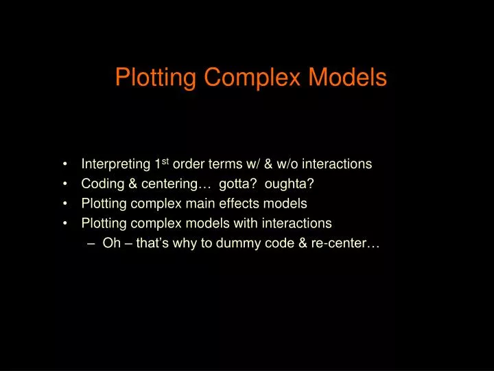 plotting complex models n.