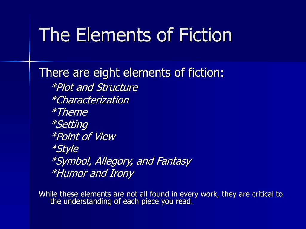 elements of fiction creative writing ppt