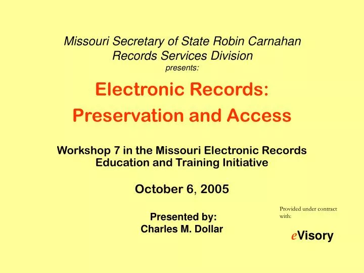 missouri secretary of state robin carnahan records services division presents n.