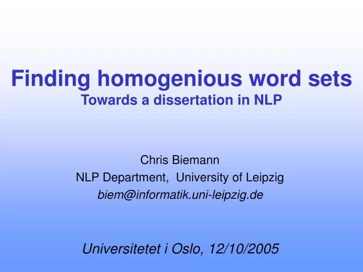 Dissertation nlp