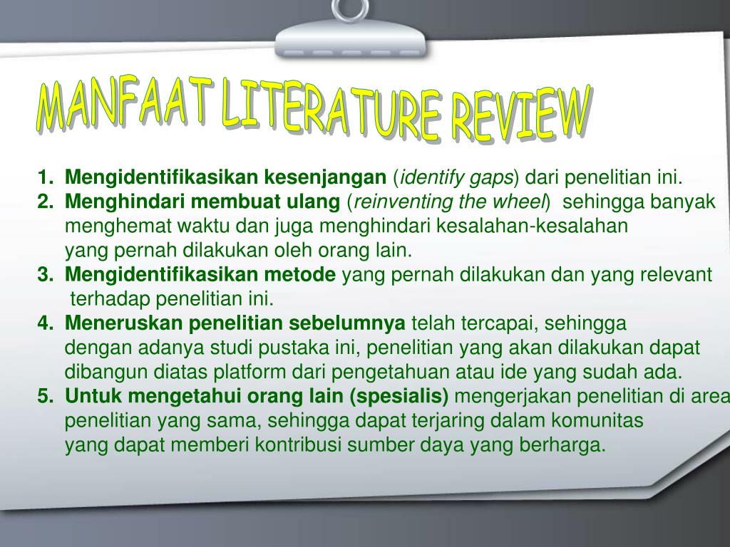 tujuan literature review