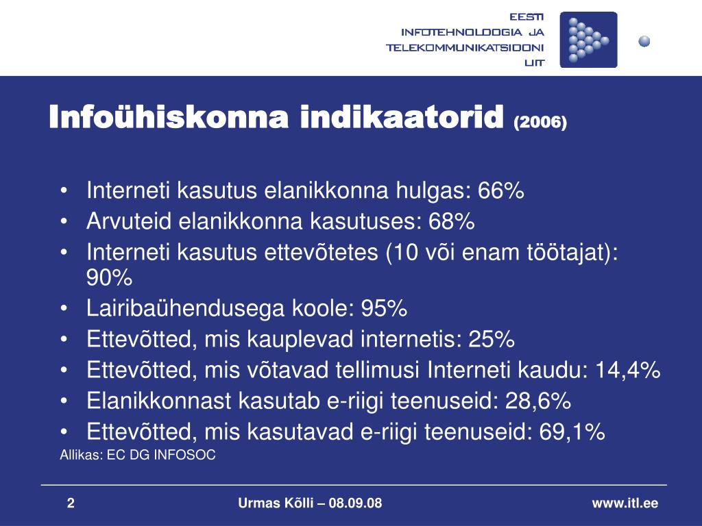 PPT - Eesti tee infoühiskonda PowerPoint Presentation, free download -  ID:4782908