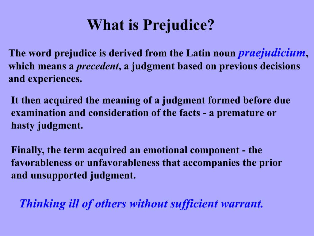 prejudice definition essay