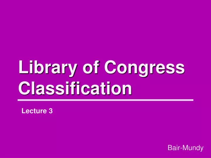 library of congress classification n.