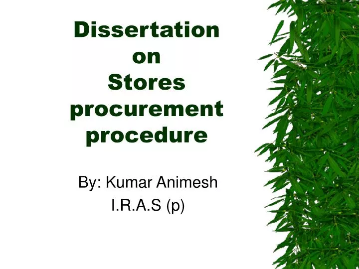 Dissertation procurement