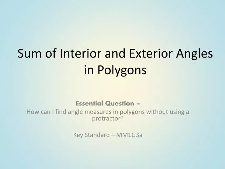 sum of interior and exterior angles in polygons n.