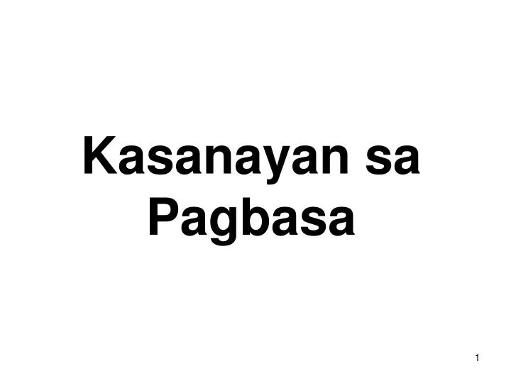 PPT  Kasanayan sa Pagbasa PowerPoint Presentation, free download  ID