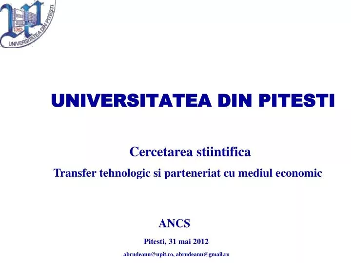 Ppt Universitatea Din Pitesti Powerpoint Presentation Free
