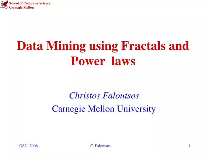 data mining using fractals and power laws n.