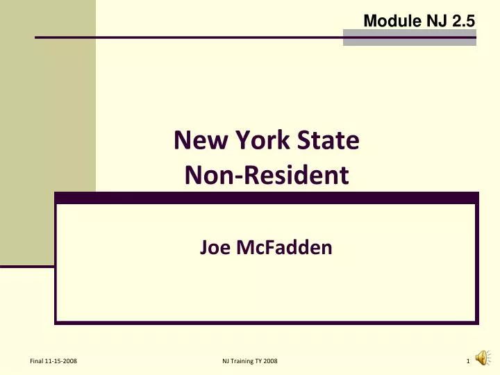 PPT - New York State Non-Resident PowerPoint Presentation, free ...