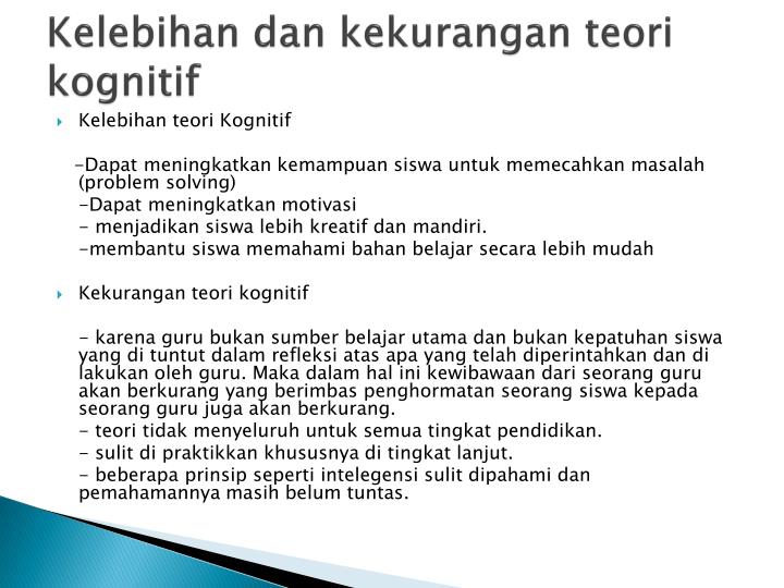 PPT TEORI  KOGNITIF  PowerPoint Presentation ID 4792096