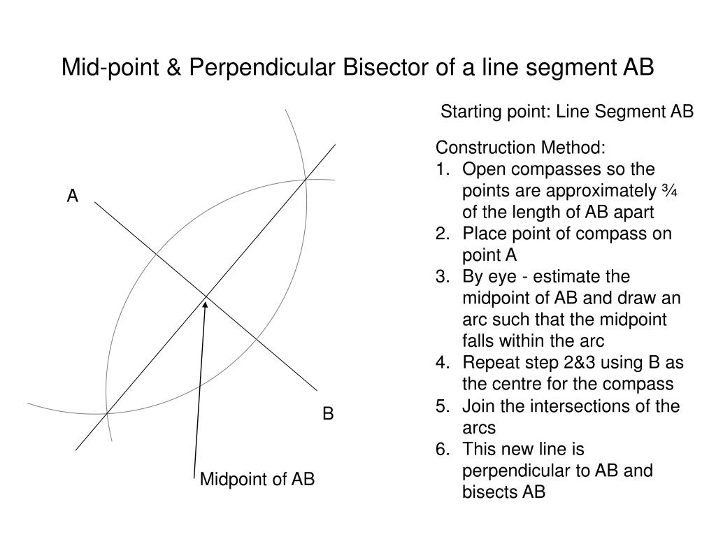 PPT - Mid-point & Perpendicular Bisector of a line segment AB  PowerPoint Presentation - ID:4792341