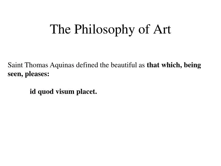 the philosophy of art n.