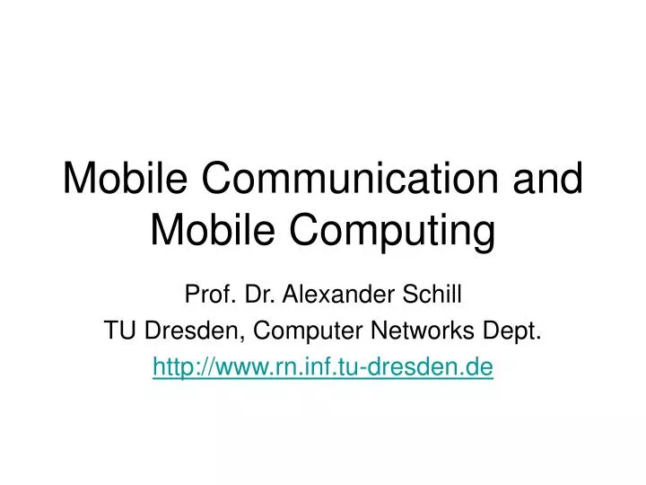 mobile communication and mobile computing n.