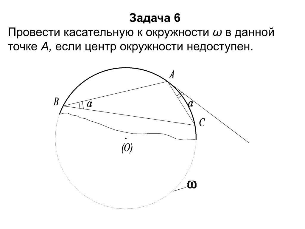 Из точки а проведена касательная ак