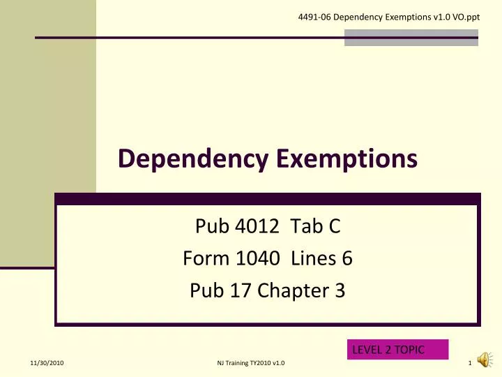 PPT Dependency Exemptions PowerPoint Presentation, free download ID