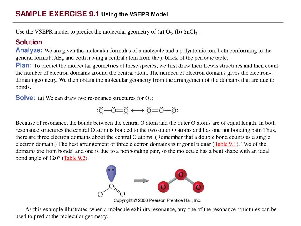 PPT - SAMPLE EXERCISE 9.1 Using the VSEPR Model PowerPoint Presentation ...