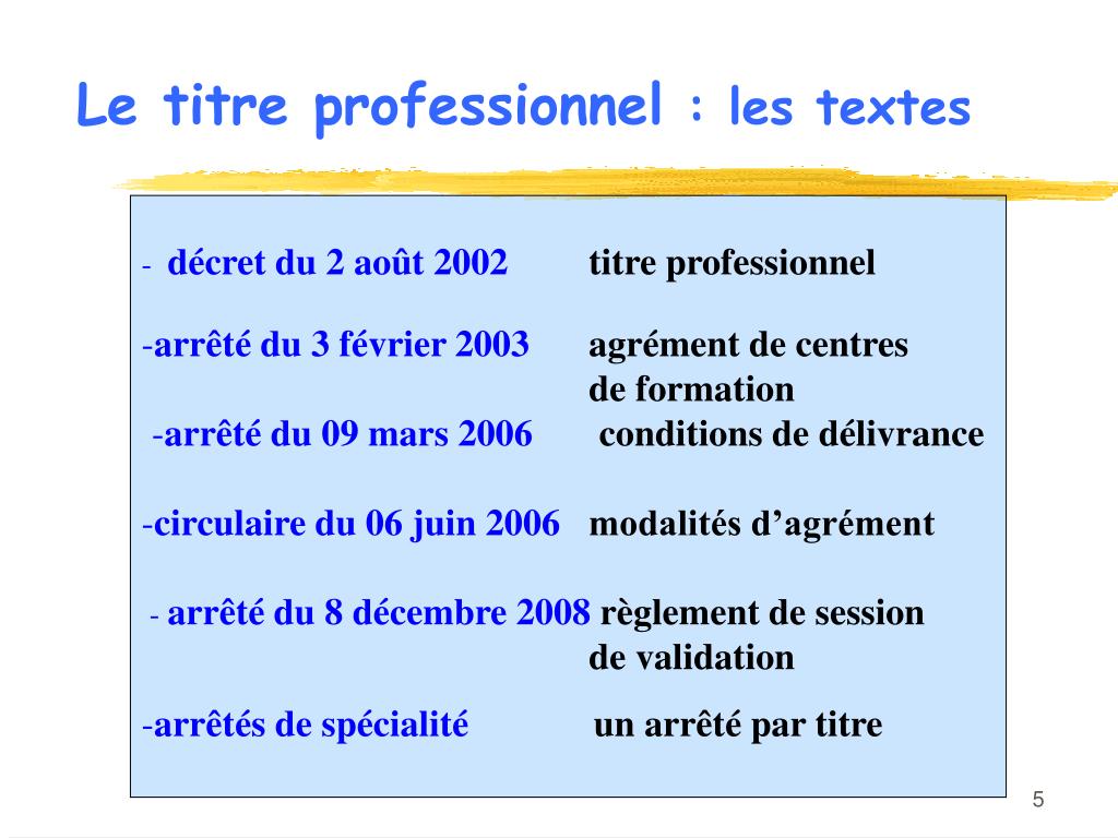Ppt 1946 Certificat De Formation Professionnelle Cfp 2002 Titre Professionnel Powerpoint Presentation Id 4794979