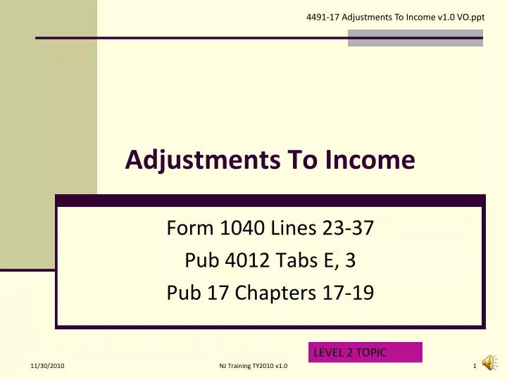 adjustments to income n.