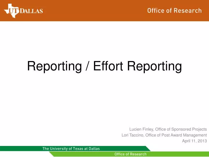 reporting effort reporting n.