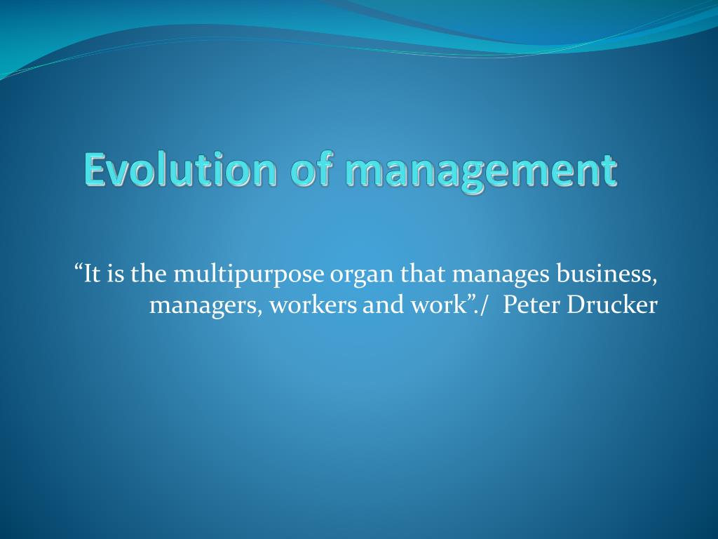 evolution of management essay