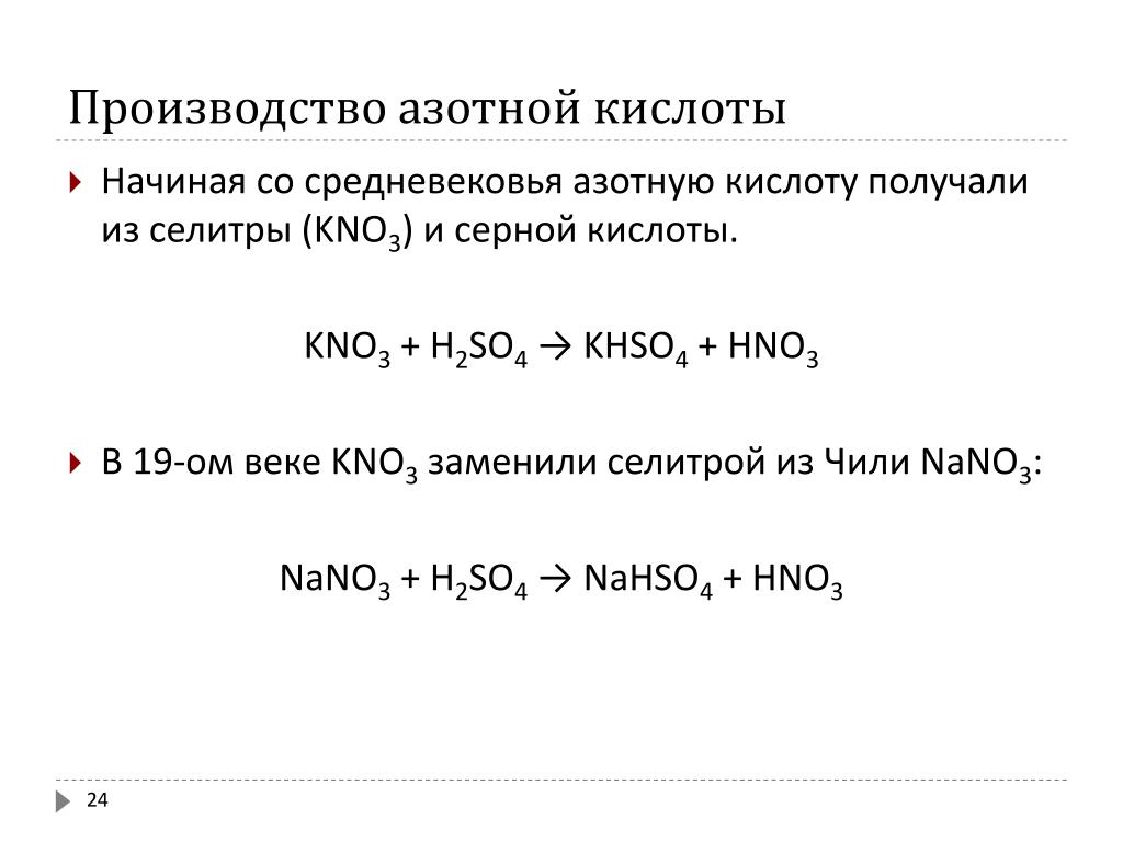 Продукты азотной кислоты