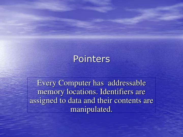 pointers n.