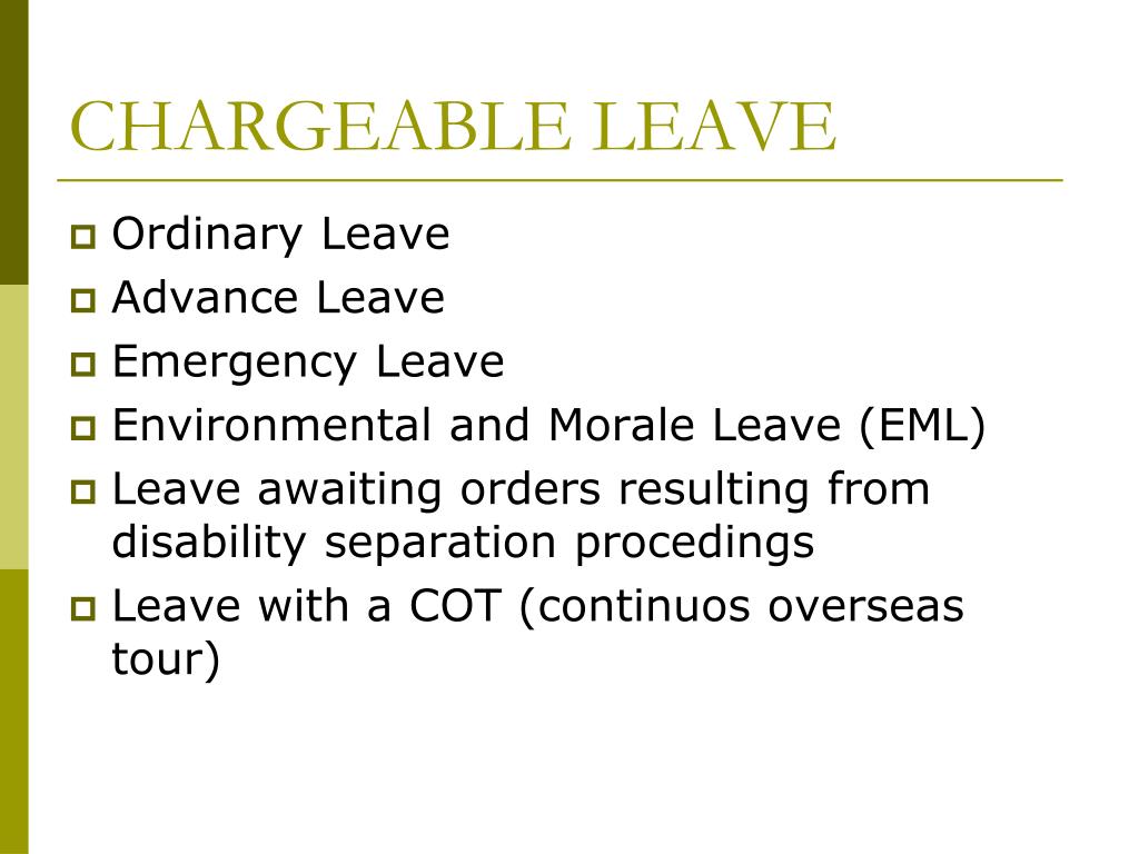 is mid tour leave chargeable