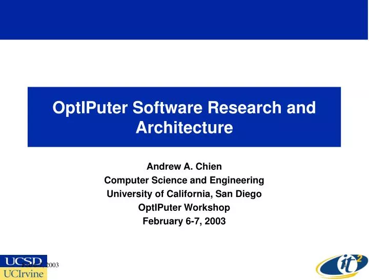 optiputer software research and architecture n.