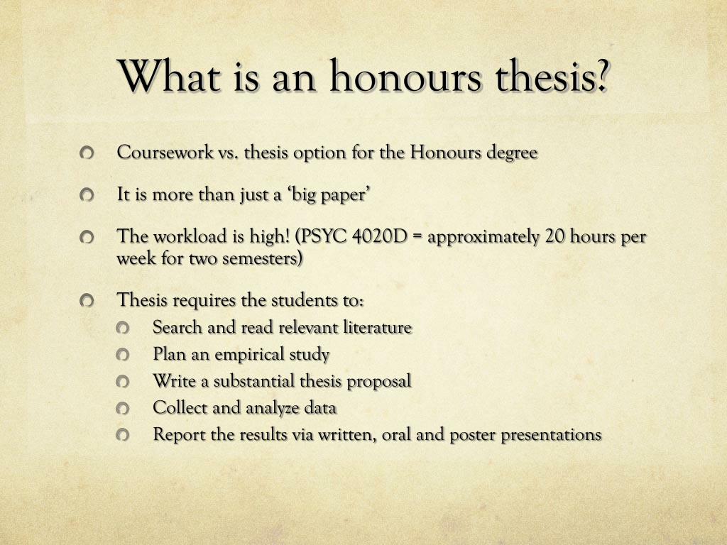 psychology honours thesis example