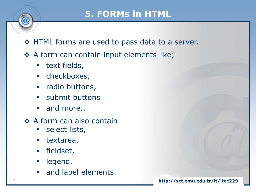 html page presentation
