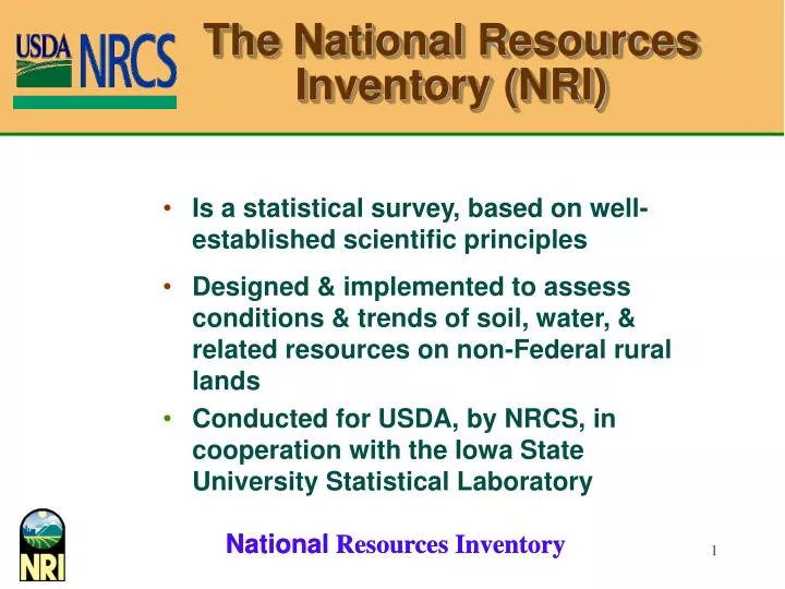 PPT The National Resources Inventory (NRI) PowerPoint Presentation