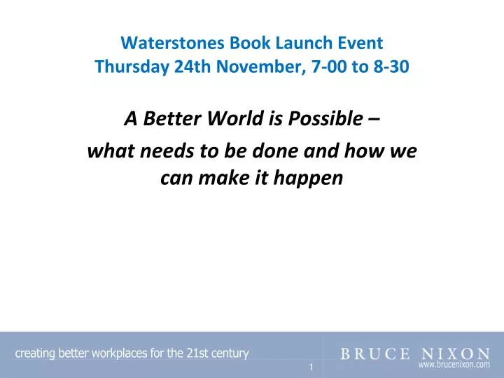 waterstones book launch event thursday 24th november 7 00 to 8 30 n.