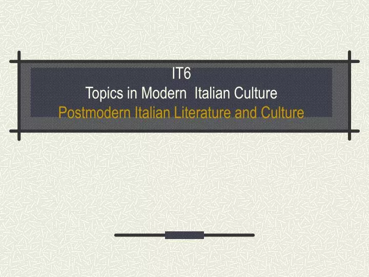 research paper topics on italian culture