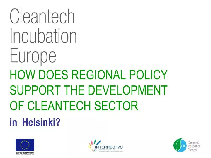 how does regional policy support the development of cleantech sector n.