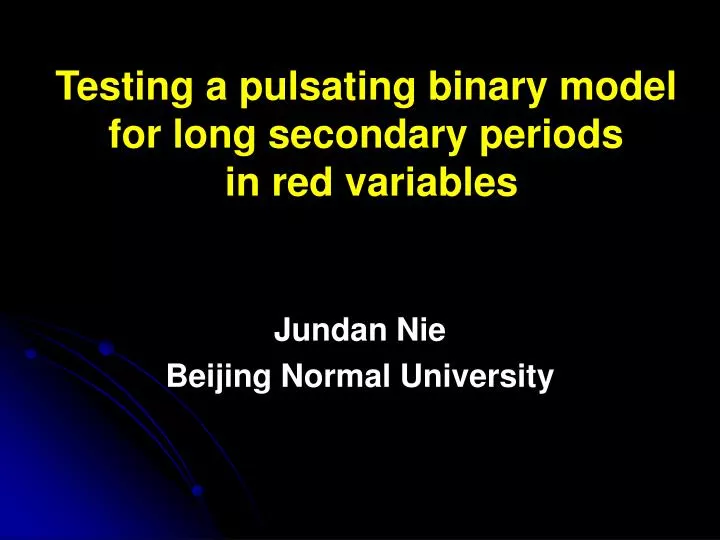 testing a pulsating binary model for long secondary periods in red variables n.