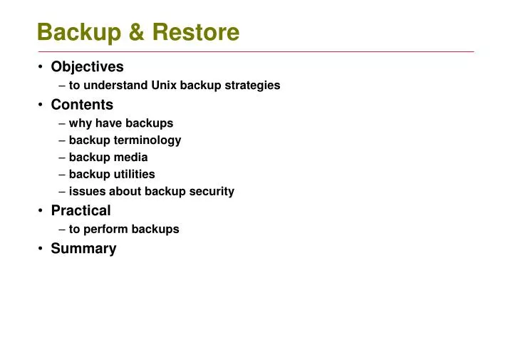 backup restore n.