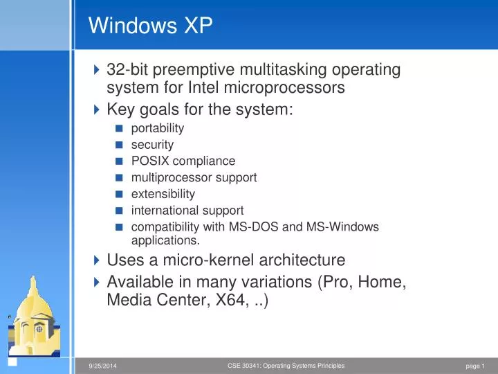 gestion de la mémoire vers windows xp ppt
