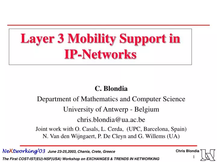layer 3 mobility support in ip networks n.