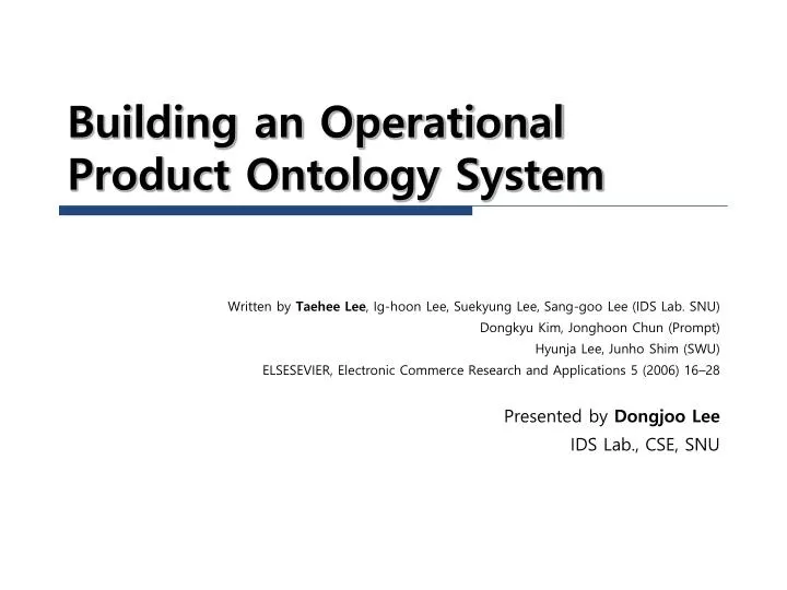 building an operational product ontology system n.
