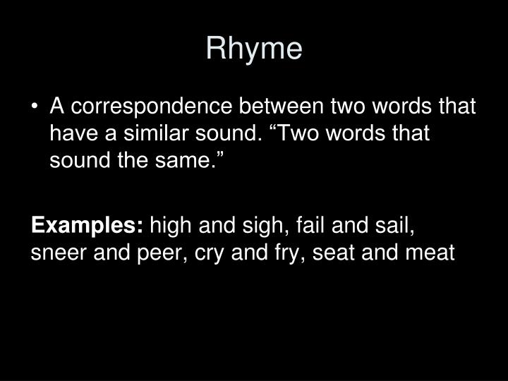 PPT - Perfect Rhyme vs. Slant Rhyme PowerPoint Presentation - ID:4807768