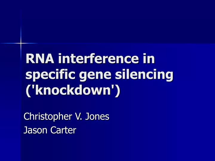 rna interference in specific gene silencing knockdown n.